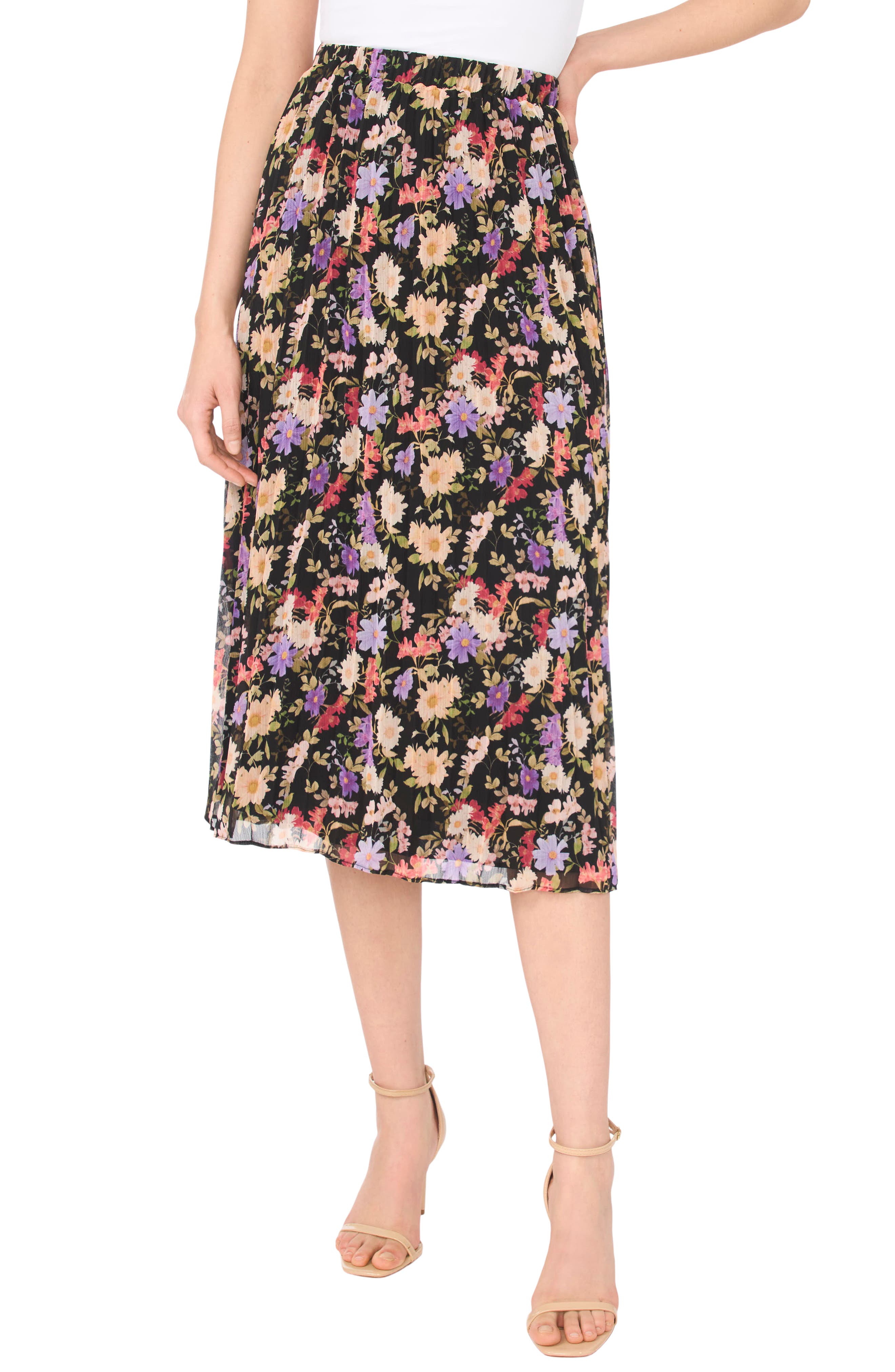 Sunburst Pleated Midi Skirt