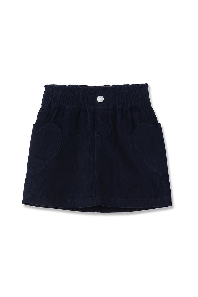 Girls Corduroy Skirt with Heart Pockets, Main, color, Classic Navy