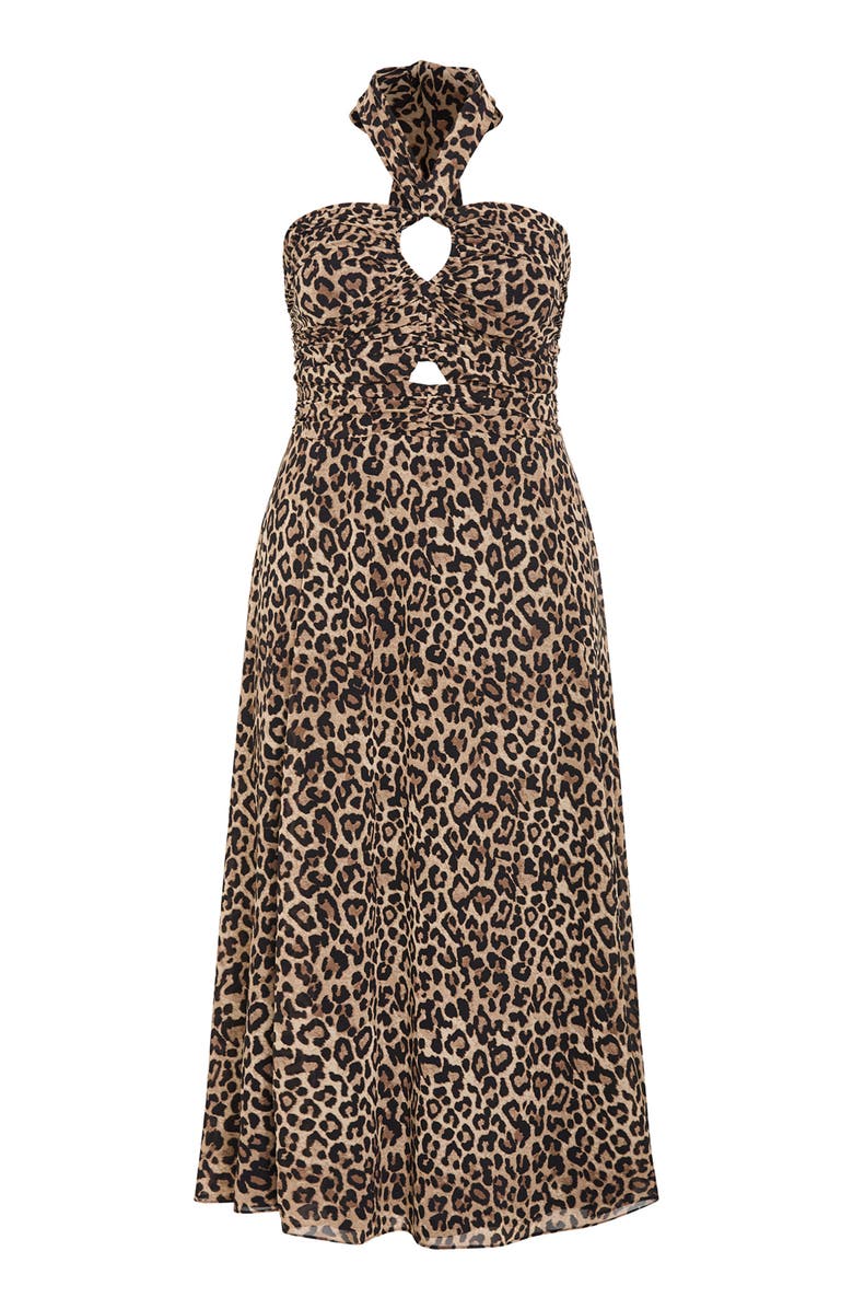 City Chic Everlee Floral Print Halter Dress, Alternate, color, 