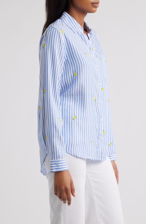 BEACHLUNCHLOUNGE BEACHLUNCHLOUNGE KAYLEE HEART STRIPE LONG SLEEVE BUTTON-UP SHIRT 