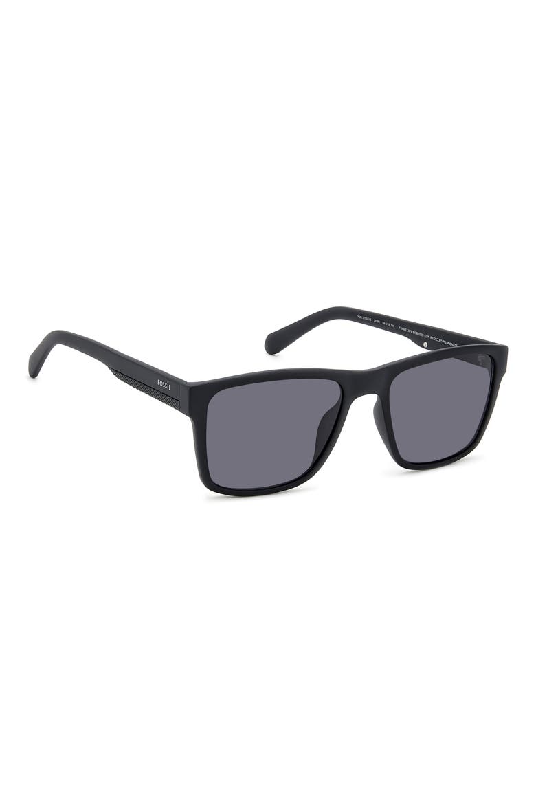 56mm Square Sunglasses, Alternate, color, MATTE BLACK/ GREY