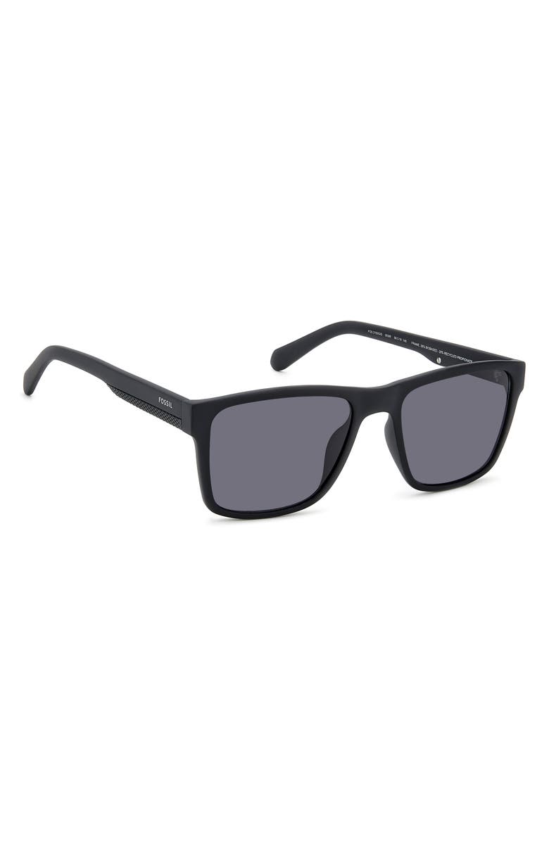 Fossil 56mm Square Sunglasses, Alternate, color, Matte Black/ Grey