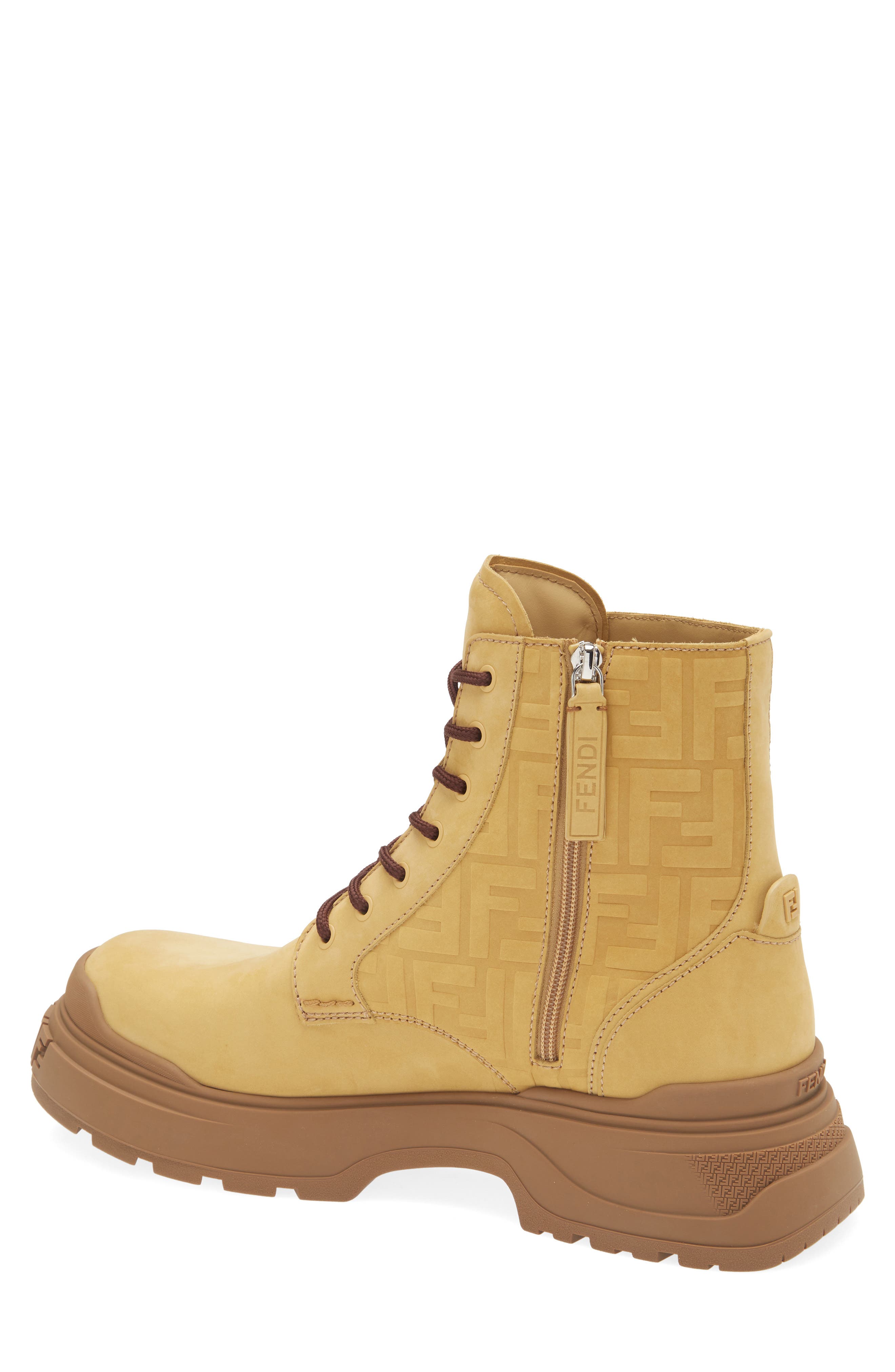 Fendi Force Light Combat Boot, Alternate, color, Light Ocra/ Light Ocra