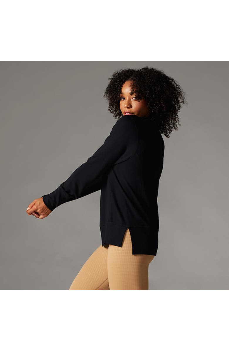 Tavi Cozy Funnel Neck Sweatshirt, Alternate, color, Ebony