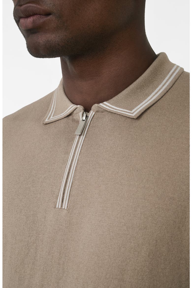 Newbury Slim Zip Knit Polo, Alternate, color, Light Beige