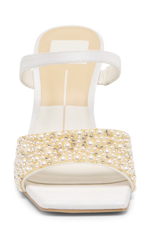 Dolce Vita Nowles Faux Pearl & Rhinestone Sandal In White