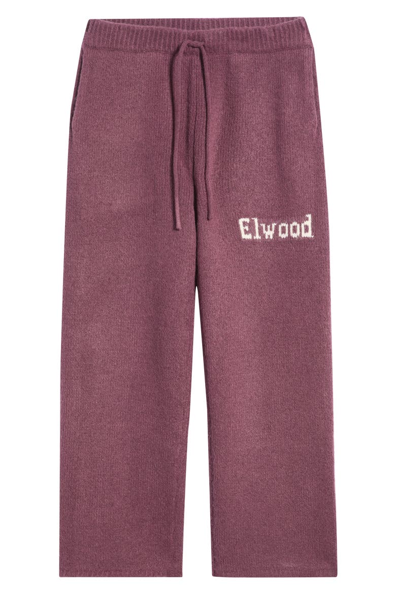 Intarsia Logo Baggy Sweatpants, Alternate, color, MAROON