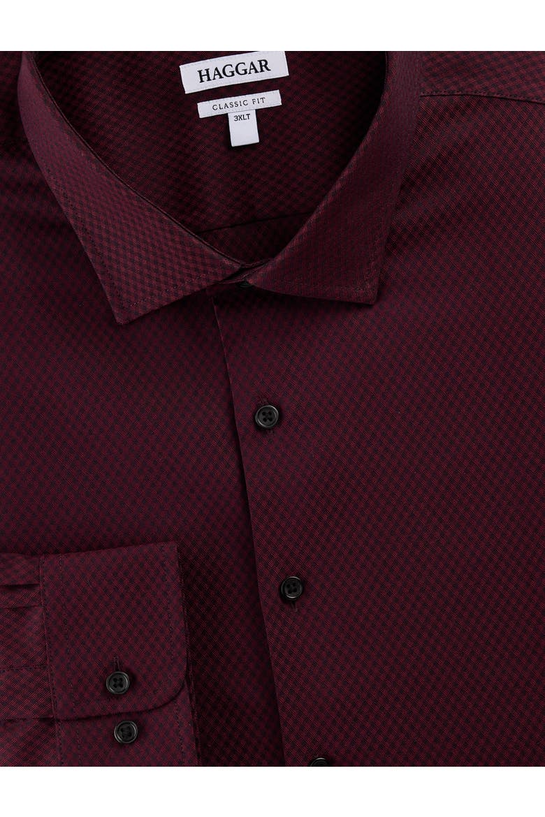 Big & Tall Textured Wrinkle-Free Dress Shirt, Alternate, color, BURGUNDY