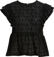 Treasure & Bond Flutter Sleeve Peplum Top