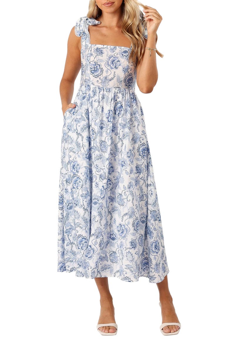 Janie Midi Sundress, Main, color, BLUE FLORAL