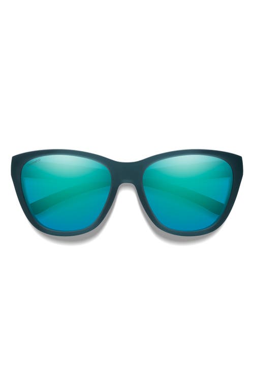 Smith Shoal 58mm Chromapop Polarized Wraparound Sunglasses In Pacific Crystal/opal