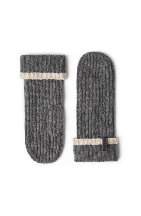 Knit mittens with monili