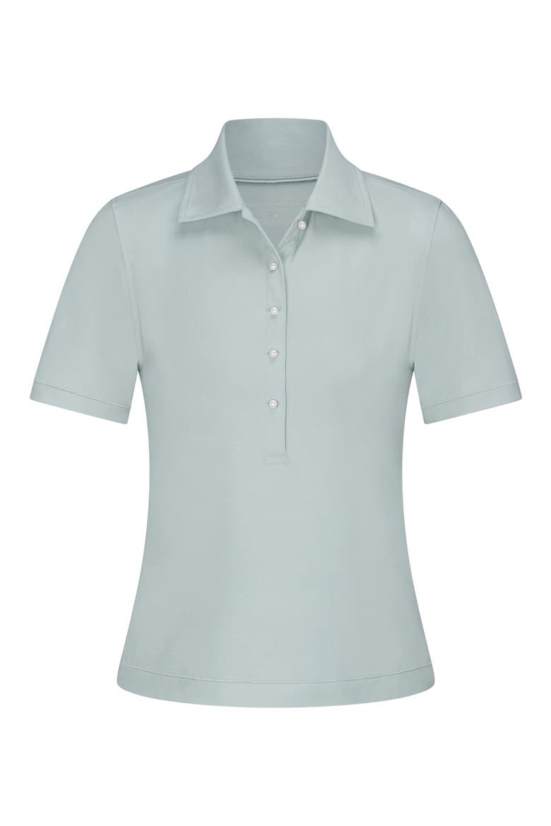 Suki Cotton Blend Polo, Alternate, color, PORCELAIN BLUE
