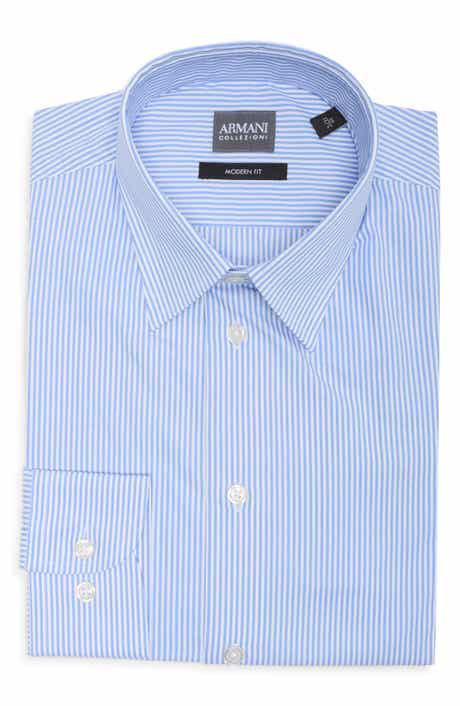 Modern Fit Stripe Cotton Dress Shirt
