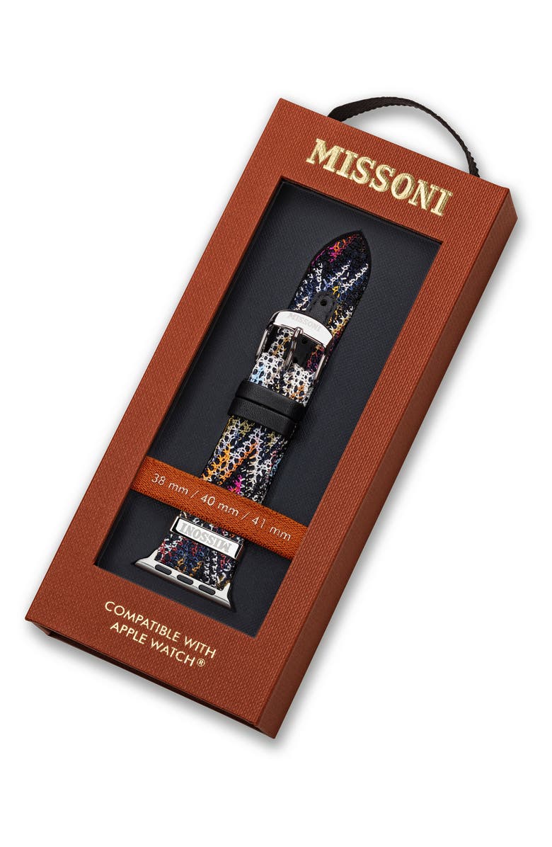 Missoni Zigzag Leather 22mm Apple Watch<sup>®</sup> Watchband, Alternate, color, 