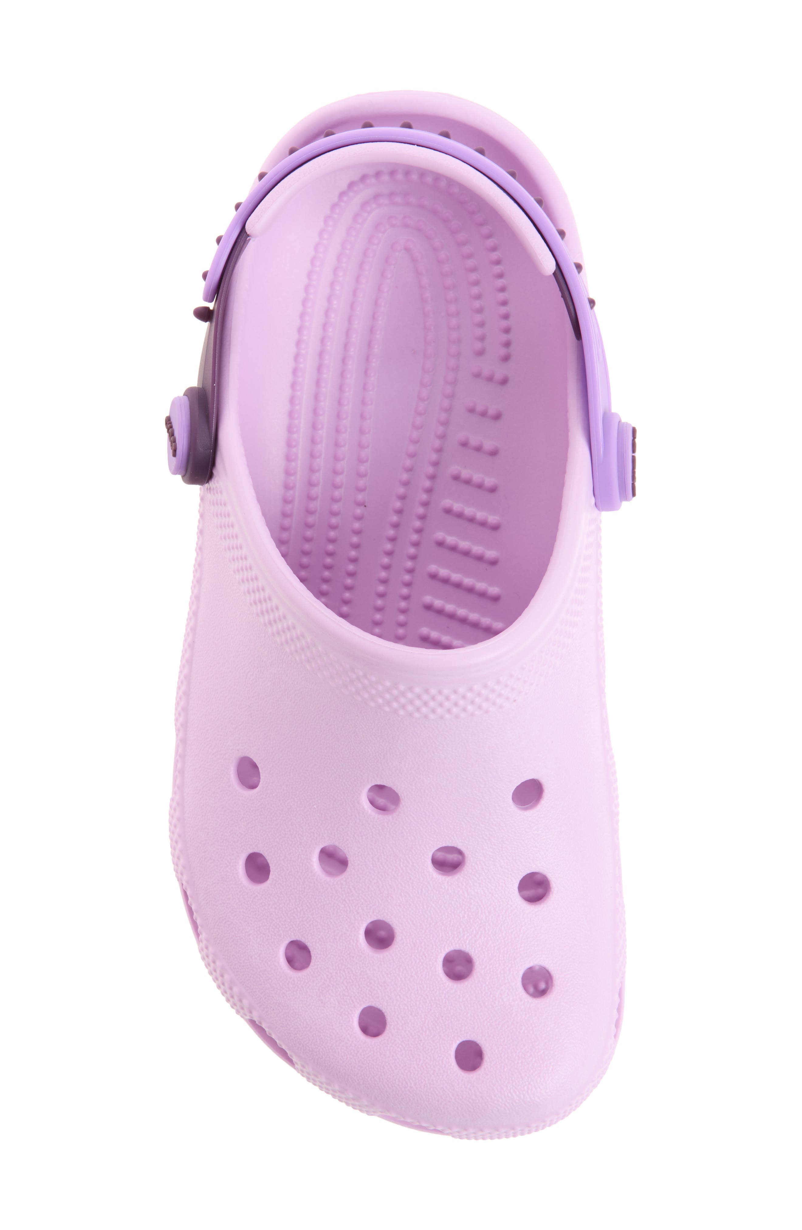 Kids' Classic Glow Snapback Strap Clog, Alternate, color, GLOW PURPLE/MULTI