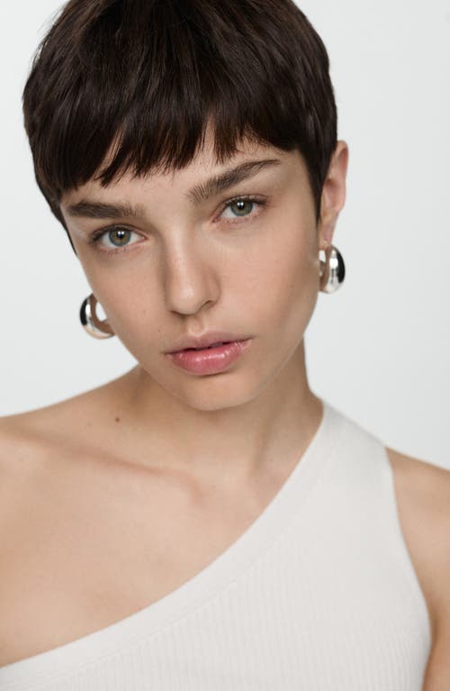 Mango Rib One-shoulder Top In White