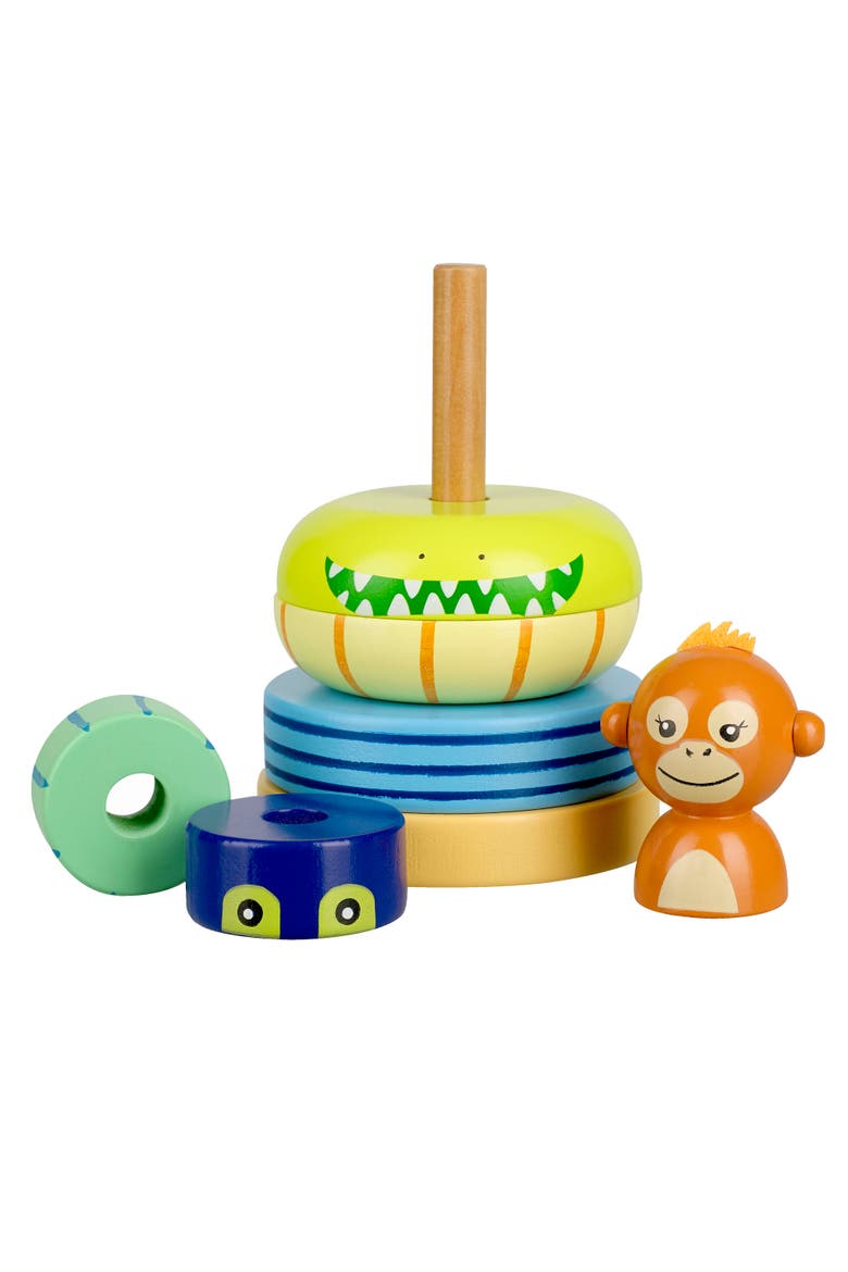 Stacking Ring Jungle Animals, Wood, Multicolor, Kids Ages 1+, Alternate, color, Multicolored