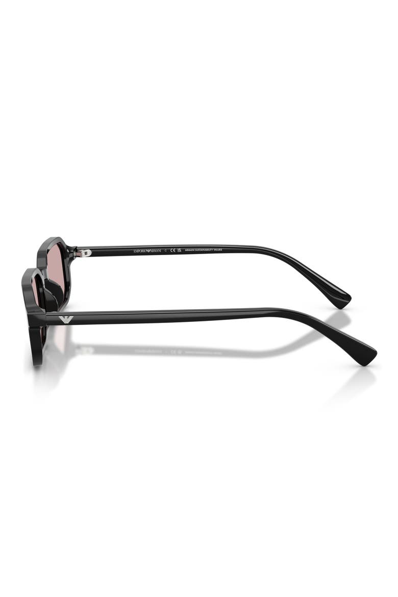 54mm Rectangle Sunglasses, Alternate, color, SHINY BLACK / PINK