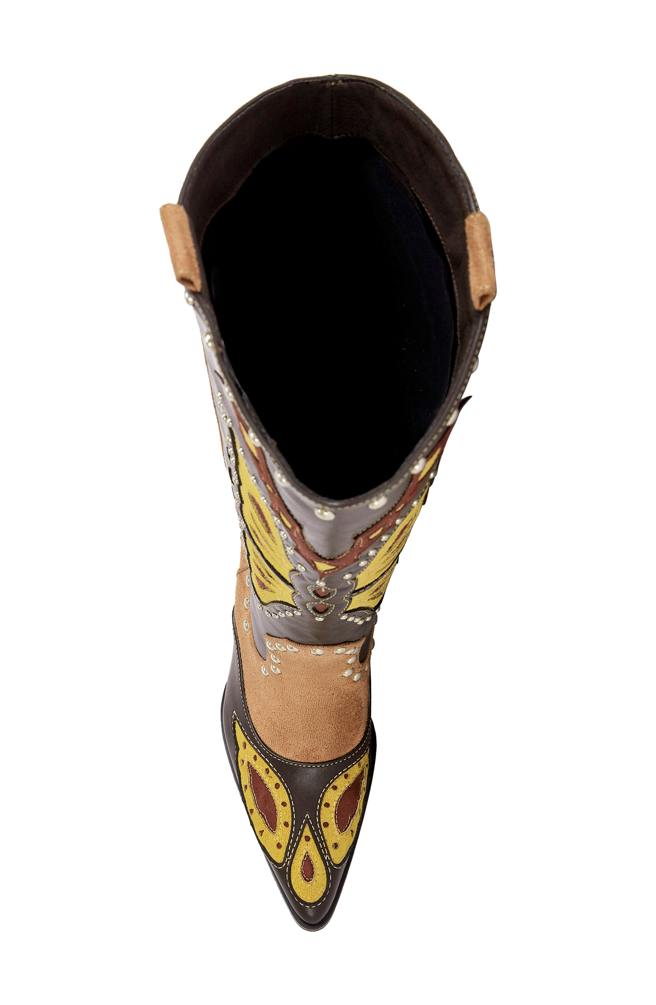 AZALEA WANG Flutter Knee High Western Boot, Alternate, color, 