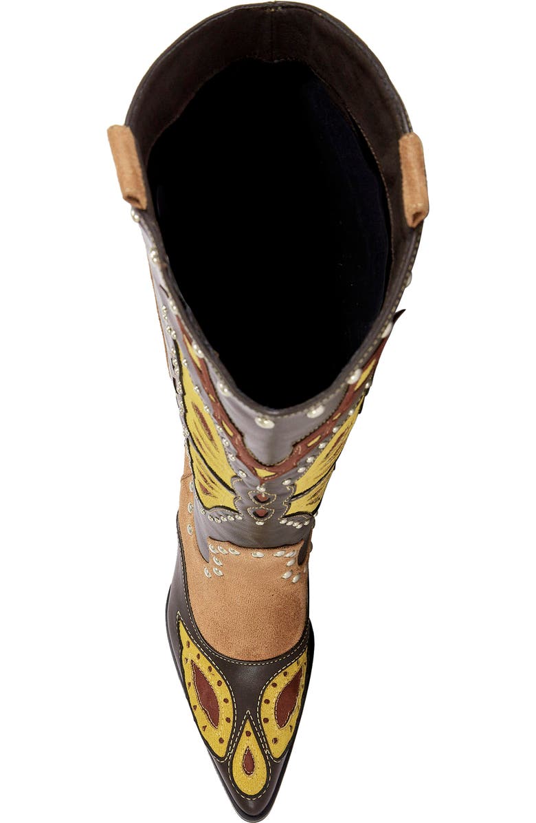 AZALEA WANG Flutter Knee High Western Boot, Alternate, color,