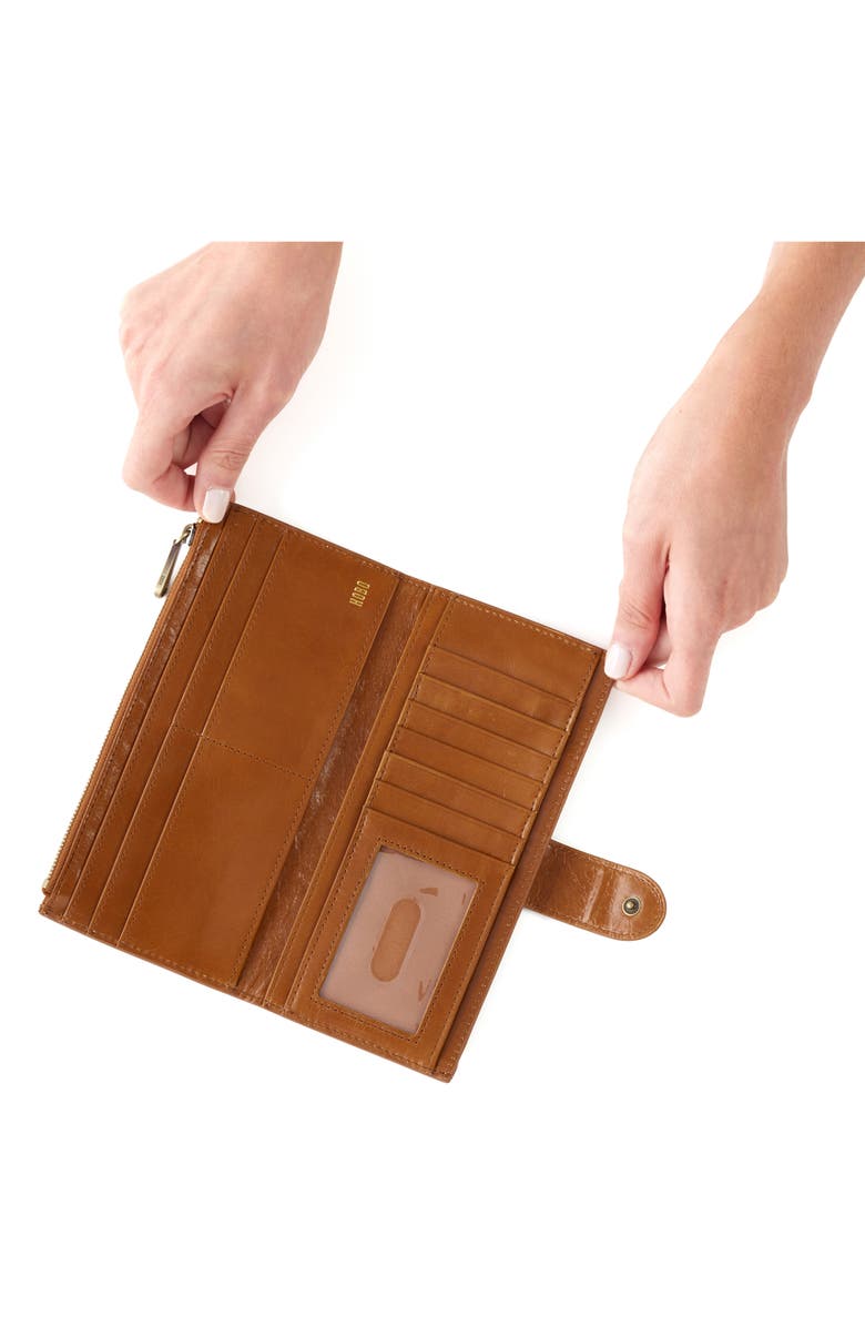 HOBO Dunn Leather Continental Wallet, Alternate, color, Truffle