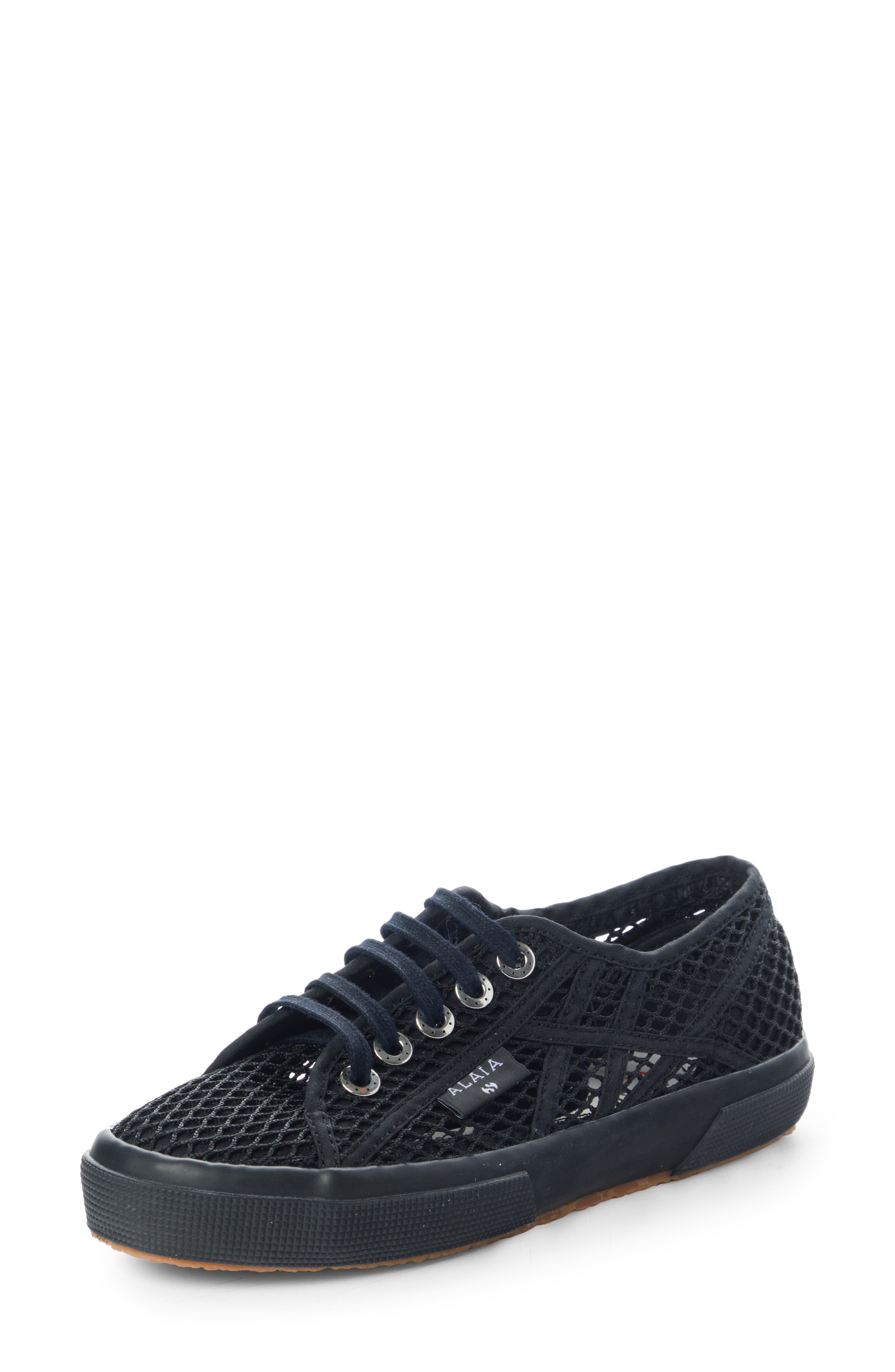 Alaïa x Superga Fishnet Lace-Up Sneaker, Main, color, 