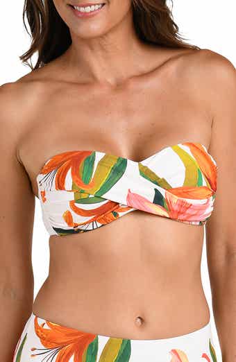 Jungle Blossoms Twisted Bandeau Bikini Top