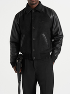 Manière De Voir Olivier Wool & Leather Raglan Varsity Jacket