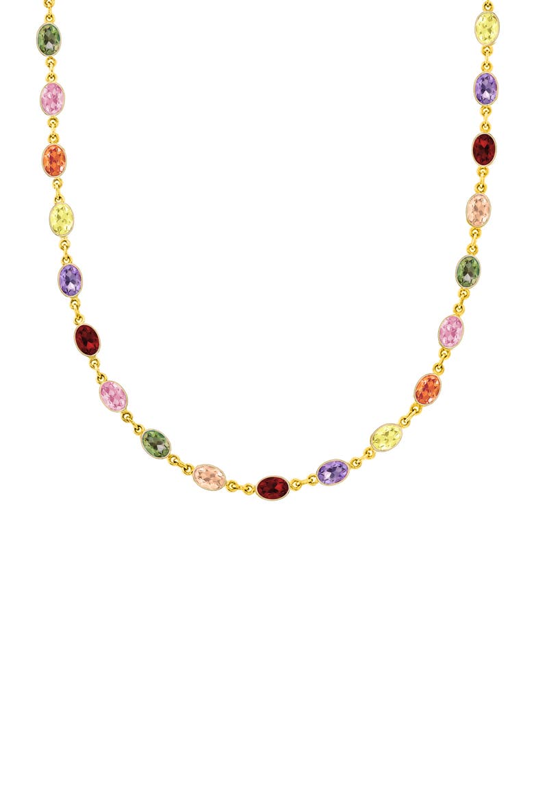 Cubic Zirconia Station Necklace, Main, color, GOLD
