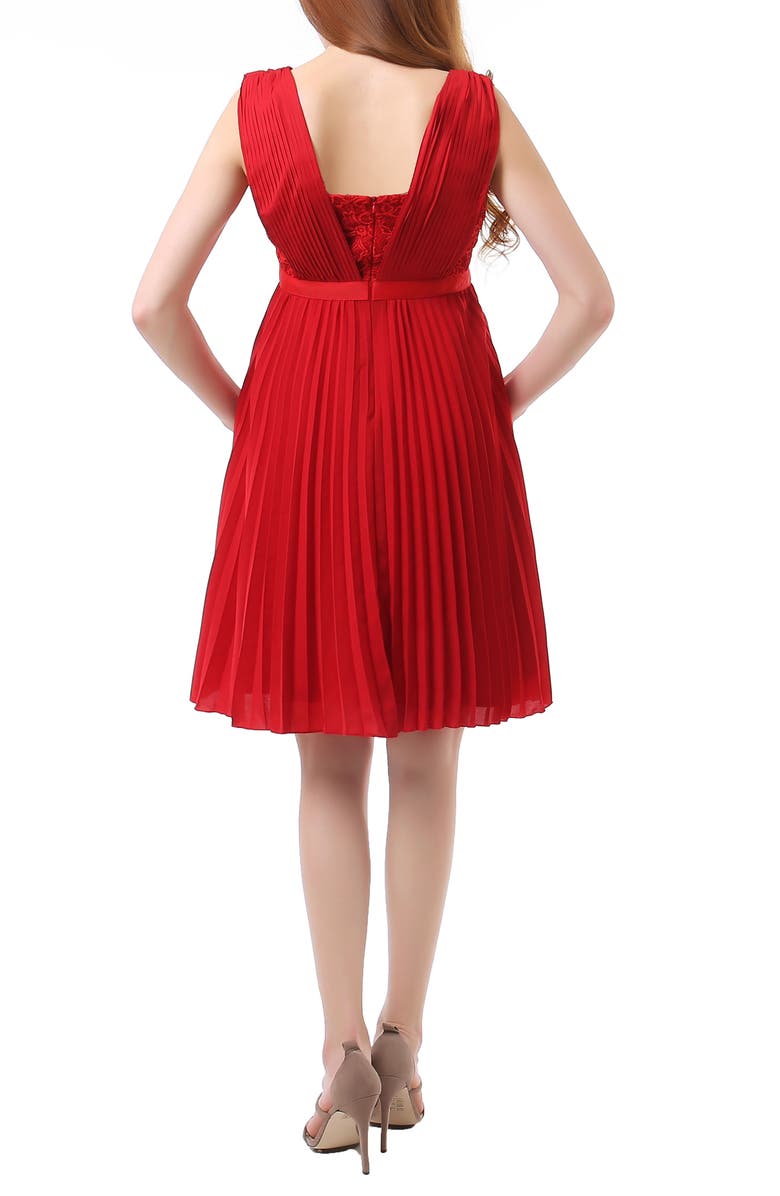 Kimi and Kai Lauren Chiffon & Lace Maternity Dress, Alternate, color, 