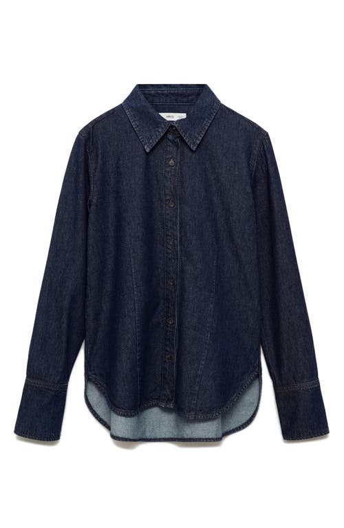 Mango Mara Denim Shirt In Dark Blue
