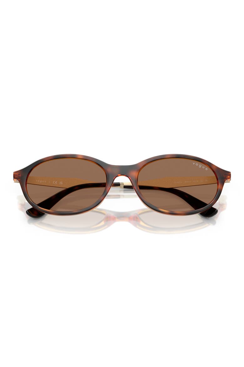 52mm Oval Sunglasses, Alternate, color, DARK HAVANA