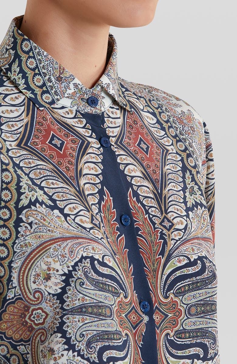 Etro Paisley Print Silk Blouse, Alternate, color, 