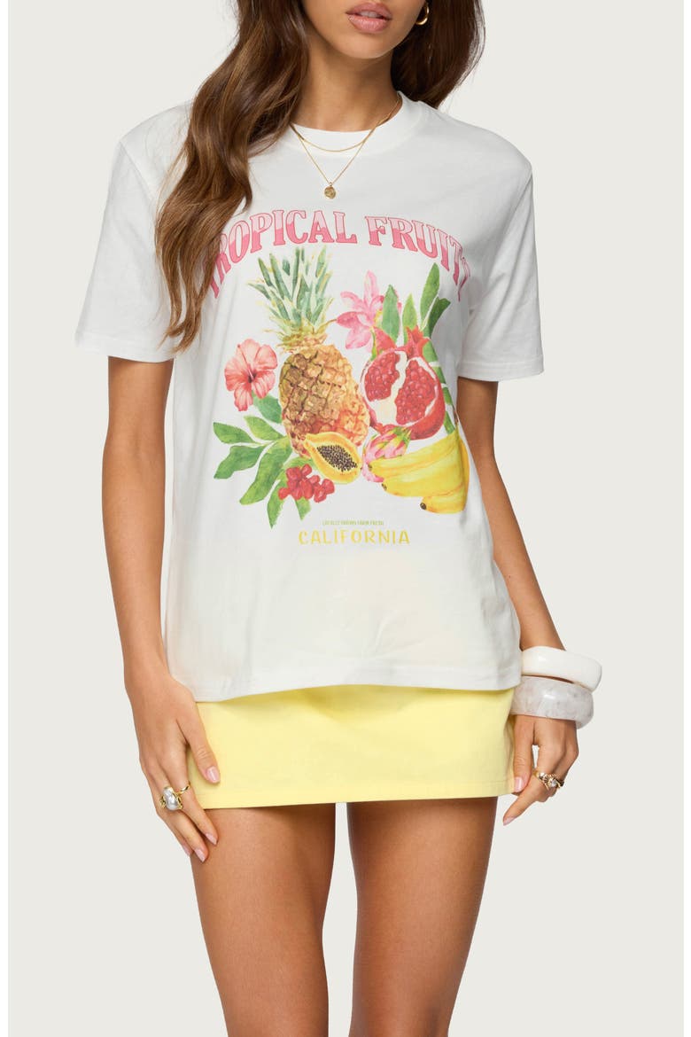 Tropical Fruits Graphic T-Shirt, Main, color, WHITE