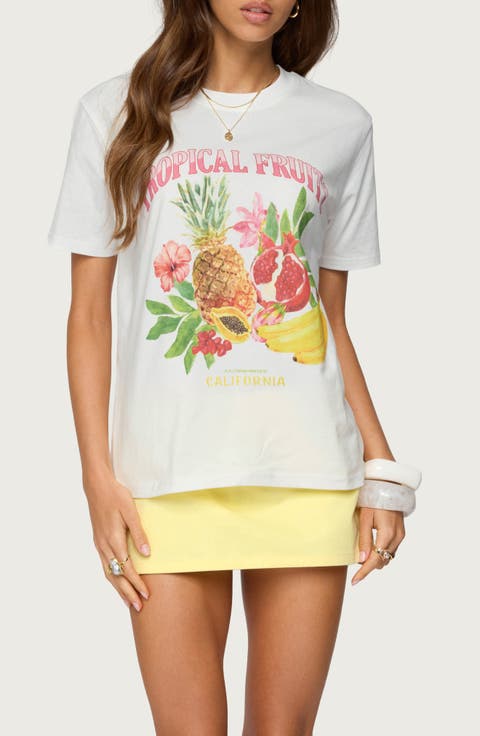 Tropical Fruits Graphic T-Shirt