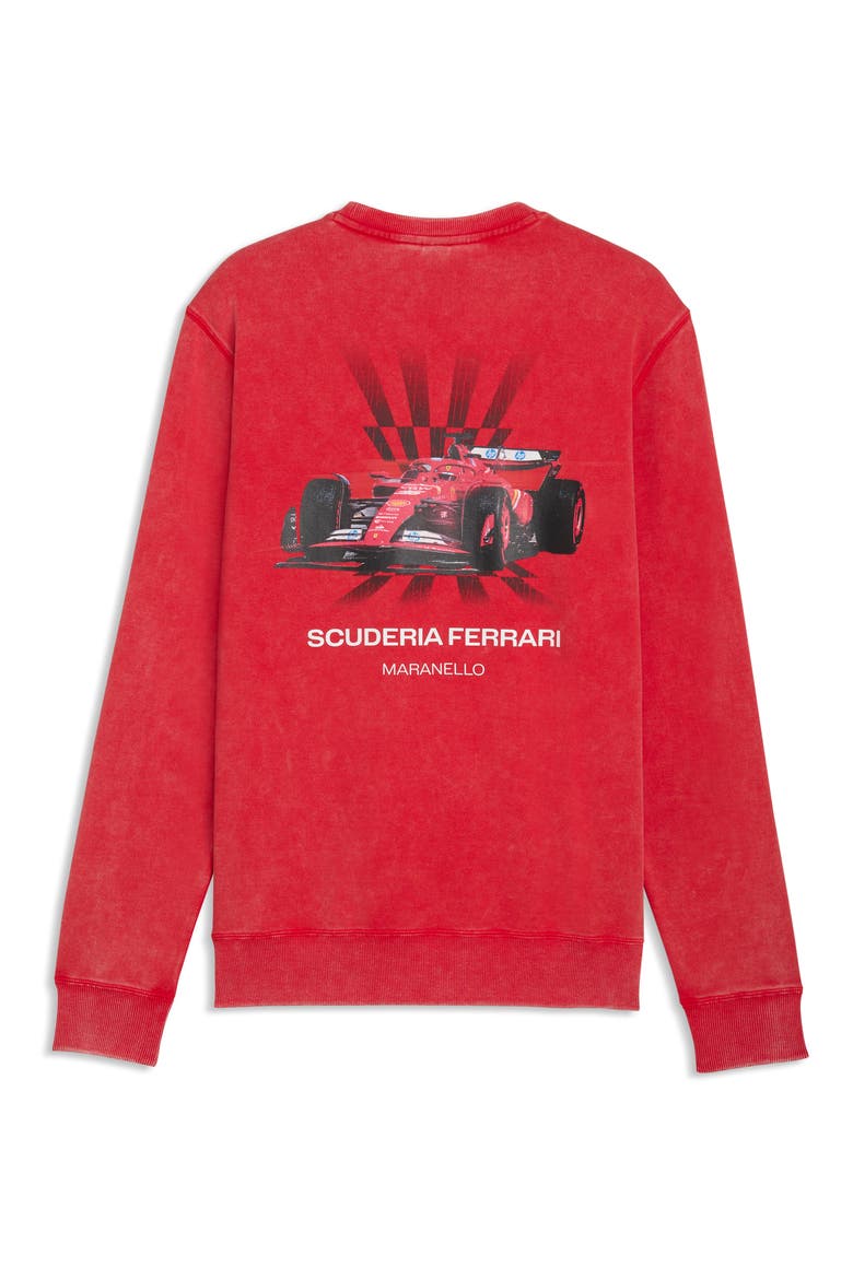 Ferrari Graphic Sweatshirt, Alternate, color, ROSSO CORSA