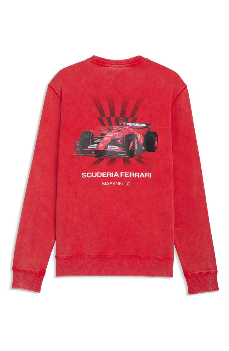 PUMA Ferrari Graphic Sweatshirt, Alternate, color, Rosso Corsa