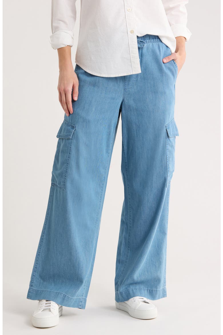 Lightweight Cotton Cargo Pants, Main, color, LIGHT WASH