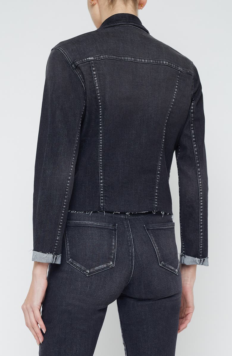 L'AGENCE Ruth High Waist Raw Hem Straight Leg Jeans, Alternate, color, Obsidian