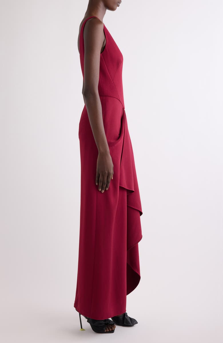 Givenchy Waterfall Stretch Crepe Cady Gown, Alternate, color, Red Cherry