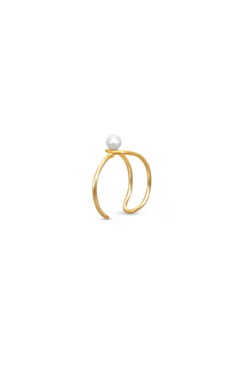 ABLE Elise Pearl Open Ring Gold M, Alternate, color, Gold