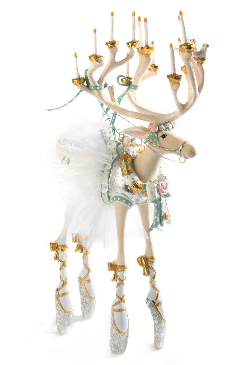 Patience Brewster Moonbeam Dancer Reindeer Decoration, Main, color, WHITE