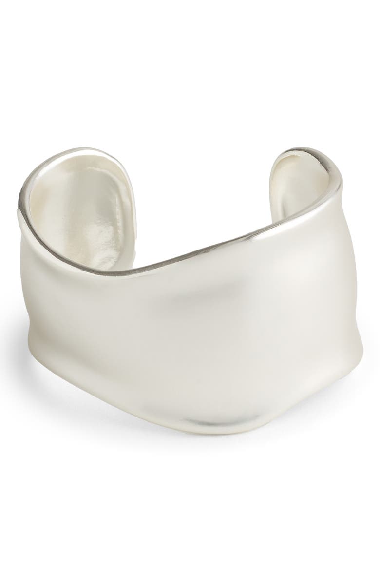 Madewell Wide Cuff Bracelet, Alternate, color, Light Silver Ox