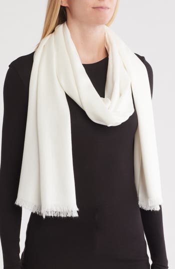 Nordstrom Rack Twill Wrap Scarf In Ivory Tofu