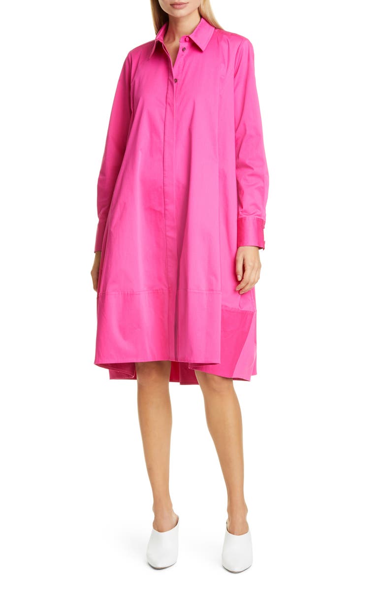 CO Bubble Hem Long Sleeve Shirtdress, Main, color, 