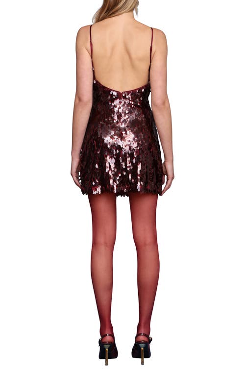 Avec Les Filles Sequin Cocktail Minidress In Brown