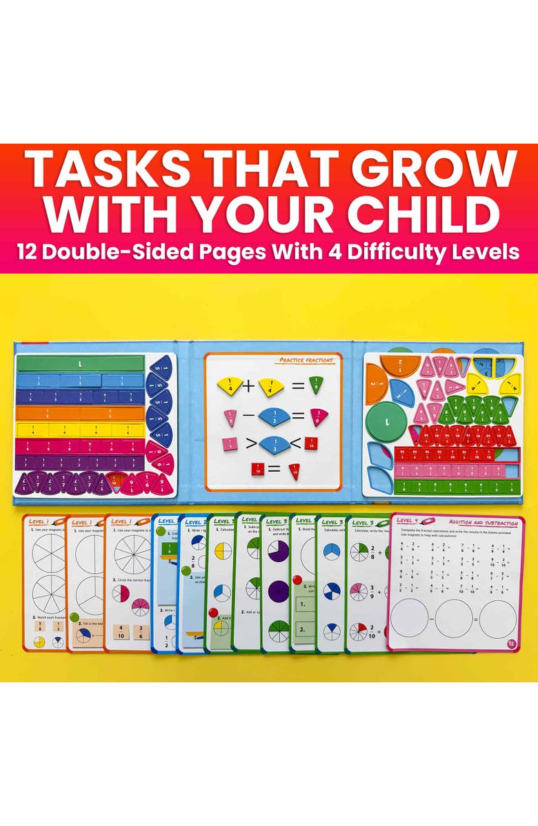 Quokka Magnetic Travel Puzzle Set - Animal, Space, Princess, and Math Puzzles for Kids, Alternate, color, Fraction Learning