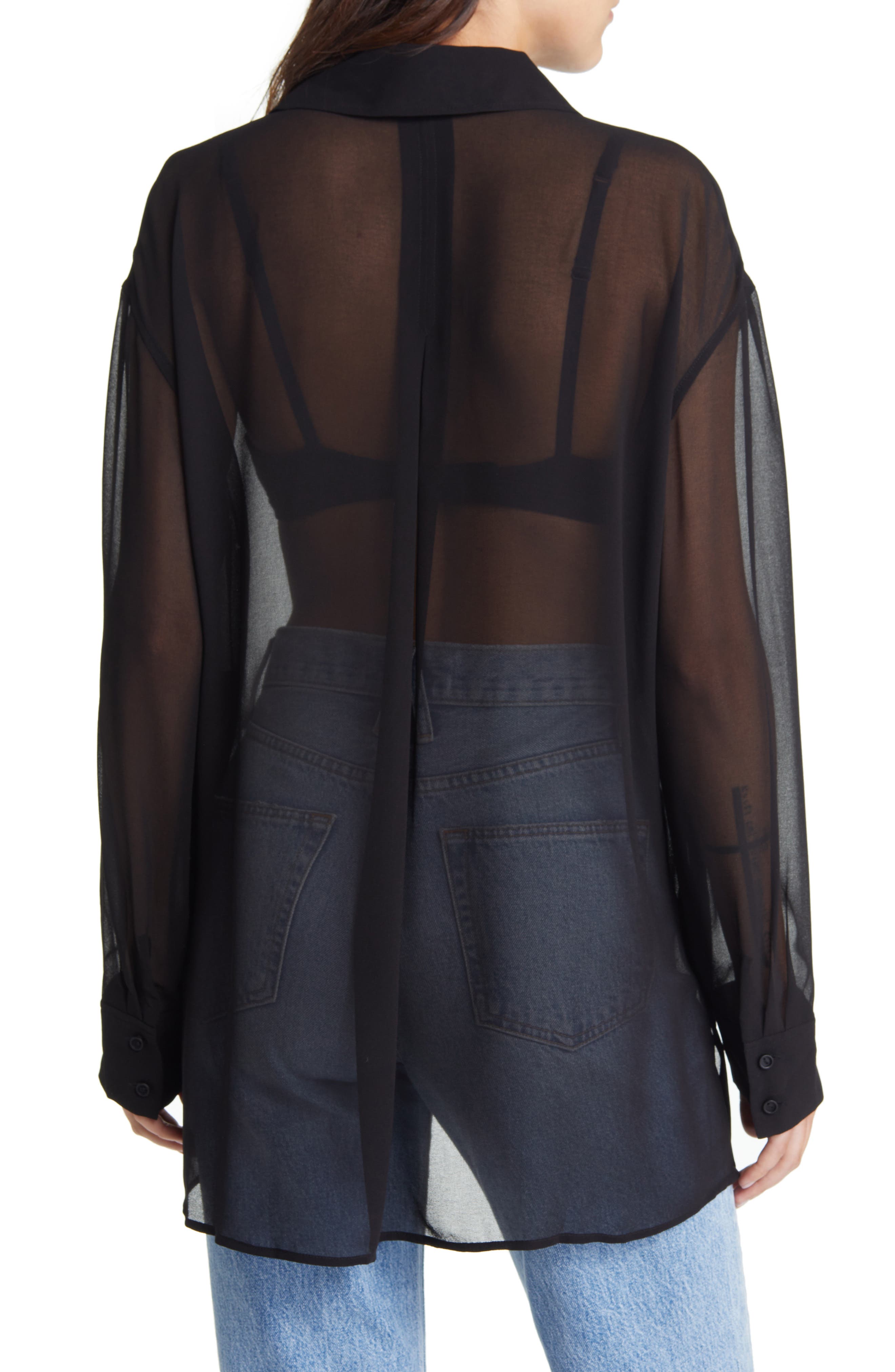 Oversize Sheer Blouse - image 2