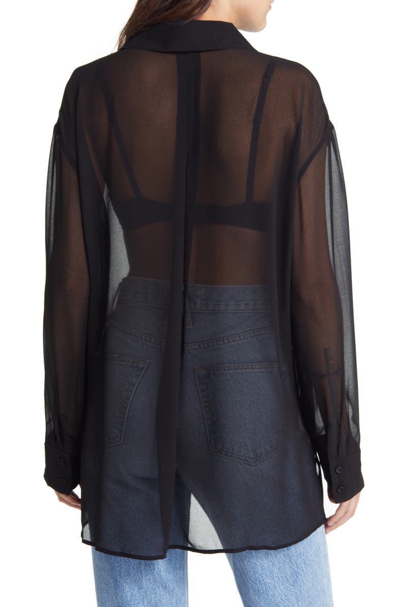 Treasure & Bond Oversize Sheer Blouse, Alternate, color, 
